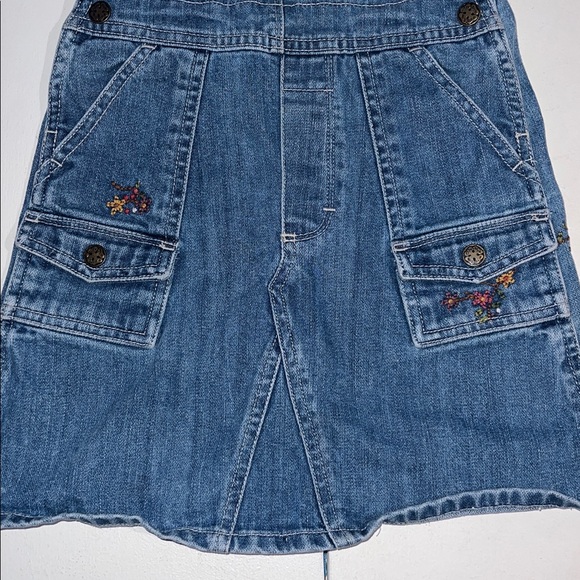 Oshkosh denim embroidered overall dress toddler size 3 - Picture 3 of 11